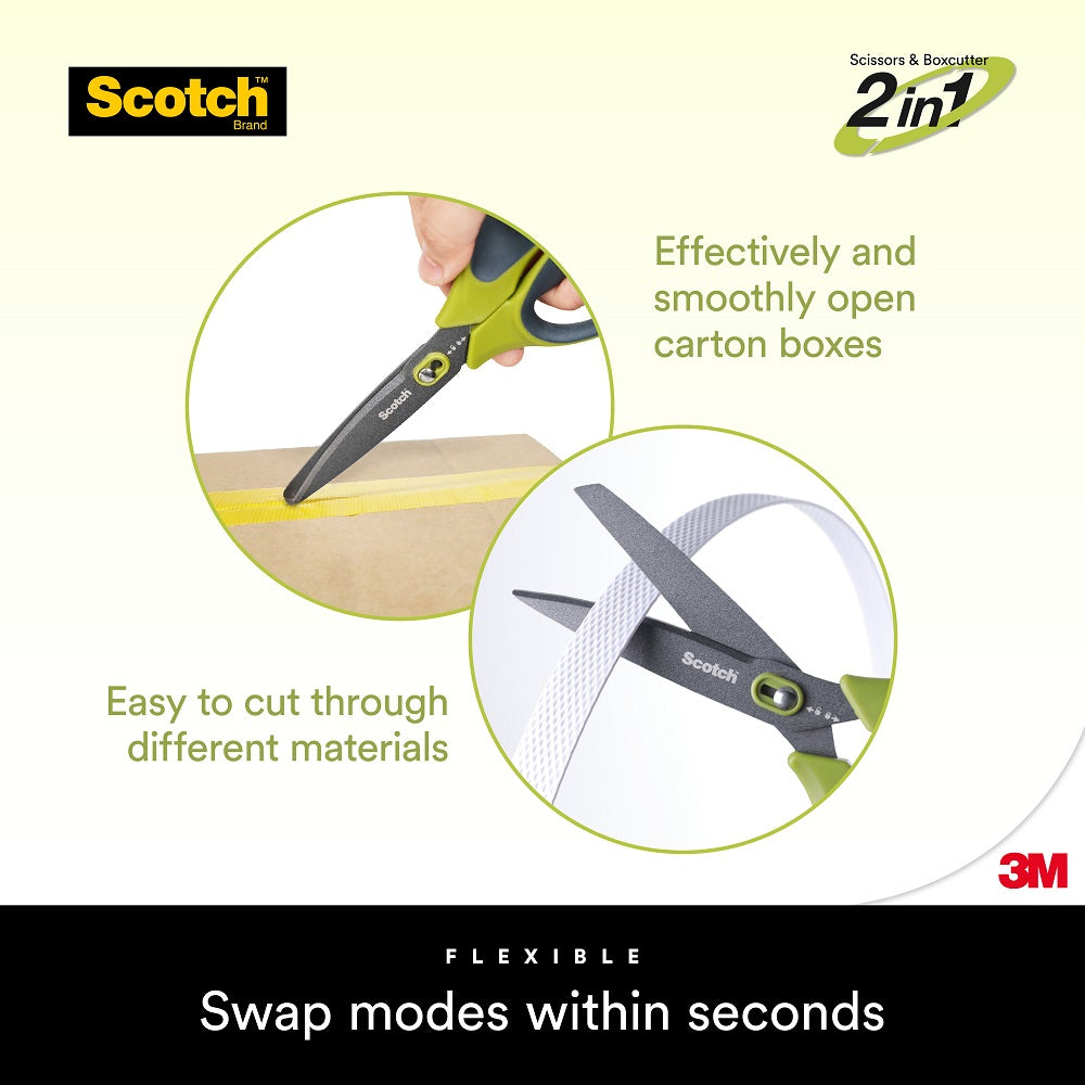 3M Scotch Scissors Express Unpacking Office Home Scissors Non-stick  Specially Coated Stainless Steel Creative Multifunctional Unboxing Knife  Opener Household Small Scissors 2-in-1 Opening is safe and does not hurt  your hands