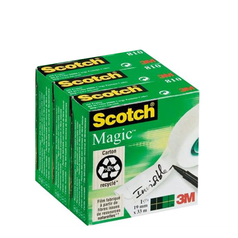 Scotch® 810VP Magic Transparent Tape 3Rolls Value Pack, 3/4 x