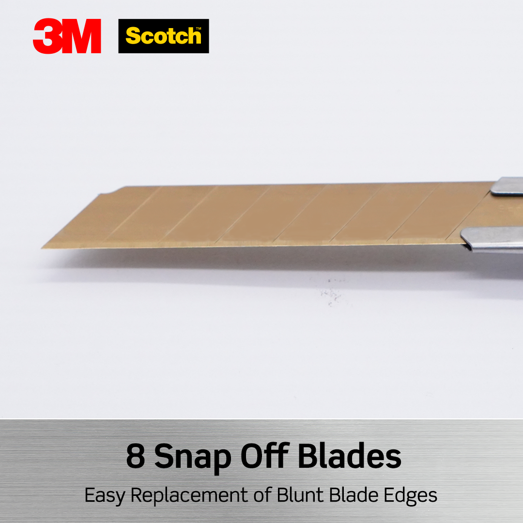 3M Scotch Titanium Snap-Off Utility Knife - Large 18mm Blade, Non-Slip Grip, Stays Sharp Longer - View #7
